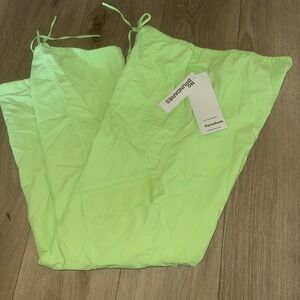 No Boundaries Womens S 4-6 Stretchwaist Neon Green Pullon‎ & Tie Parachute Pants